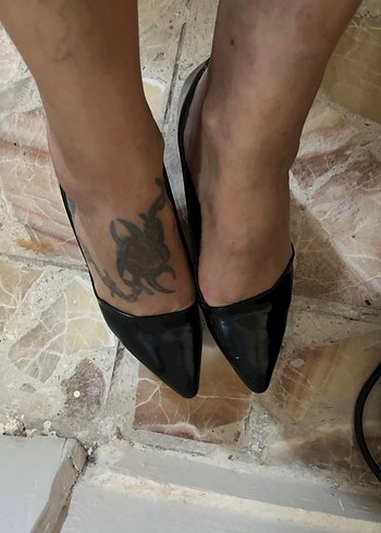 Siyah Stiletto topuklu ayakkabı - Görsel 2