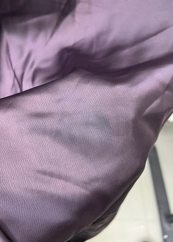 Kahverengi Saten Uzun V Yaka Elbise - Görsel 5