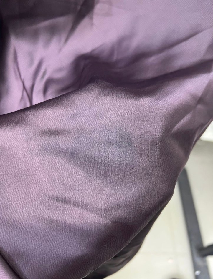 Kahverengi Saten Uzun V Yaka Elbise - Görsel 5