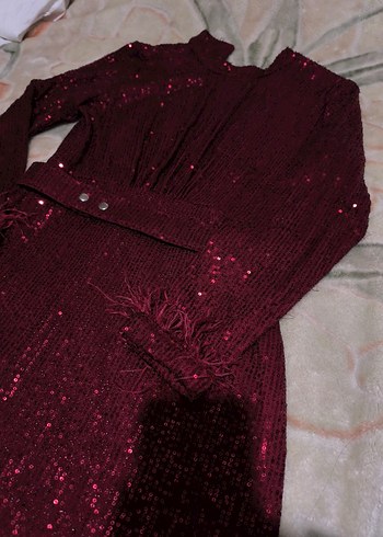 Bordo tesettür abiye