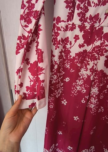 44 Beden bordo Renk çiçcekli tesettür elbise