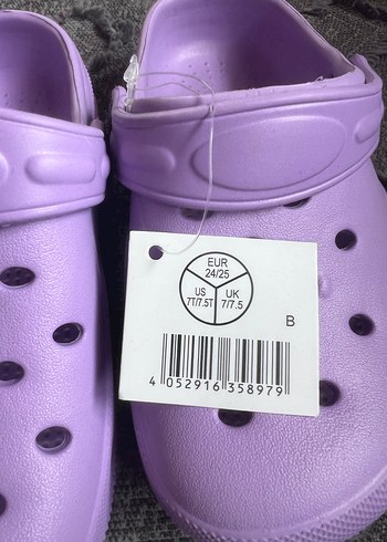 Mor Kız Çocukları Terlik Velcro Bantlı - Görsel 2