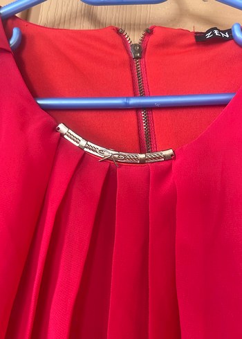 Kırmızı Salaş Midi Kadın Bluz - Görsel 3