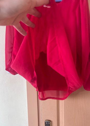 Kırmızı Salaş Midi Kadın Bluz - Görsel 6