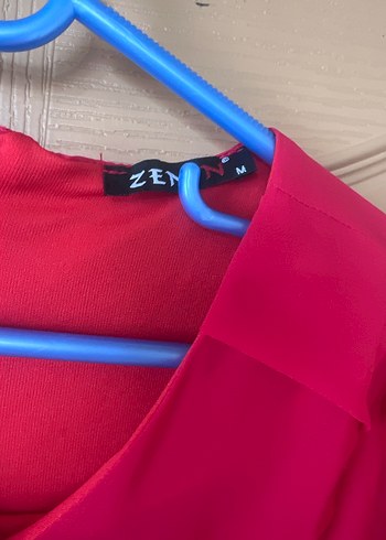 Kırmızı Salaş Midi Kadın Bluz - Görsel 5