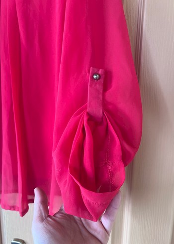 Kırmızı Salaş Midi Kadın Bluz - Görsel 2