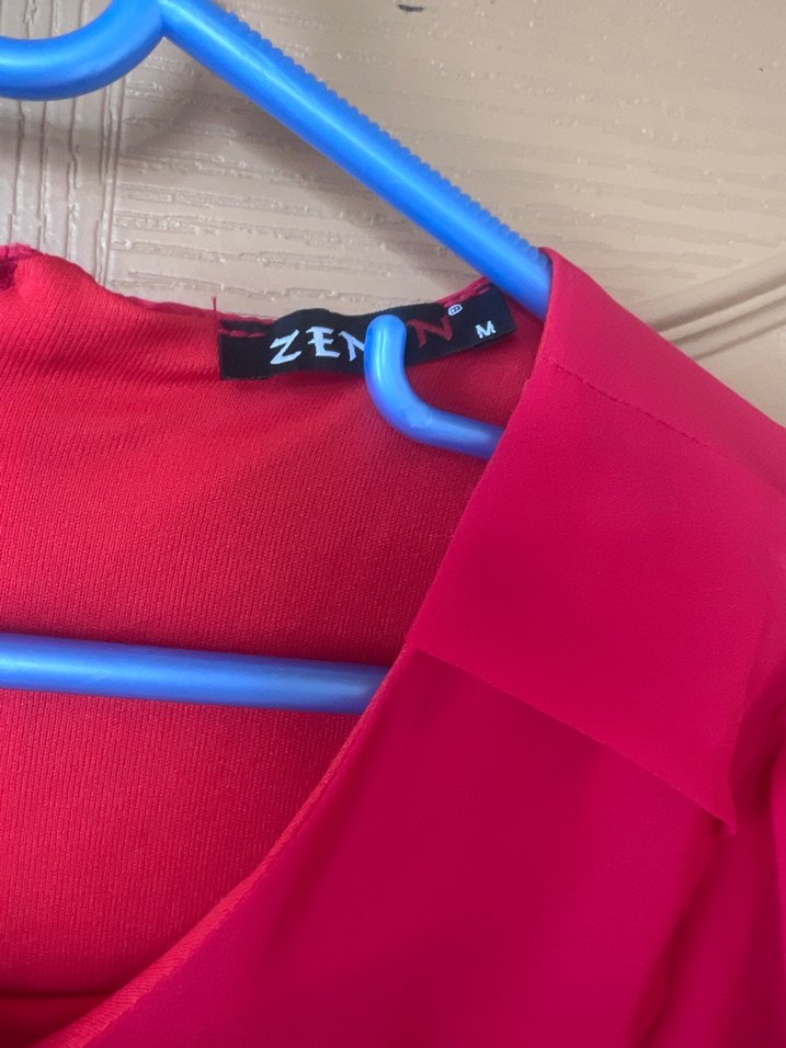 Kırmızı Salaş Midi Kadın Bluz - Görsel 5