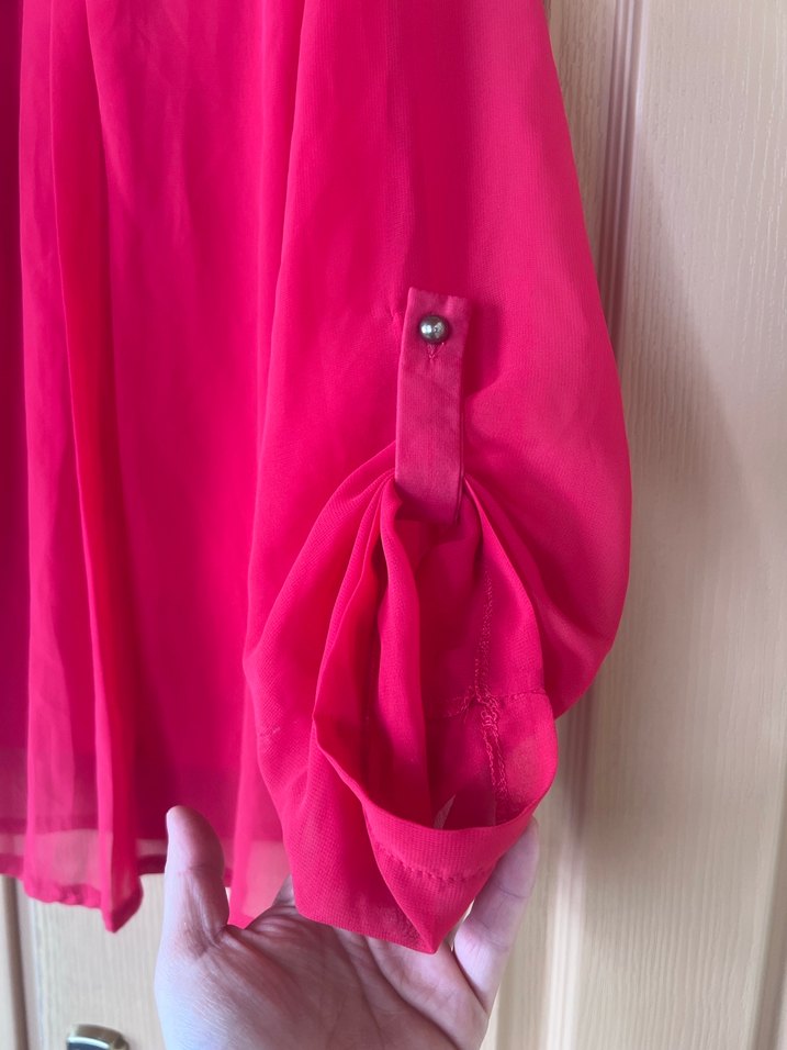 Kırmızı Salaş Midi Kadın Bluz - Görsel 2