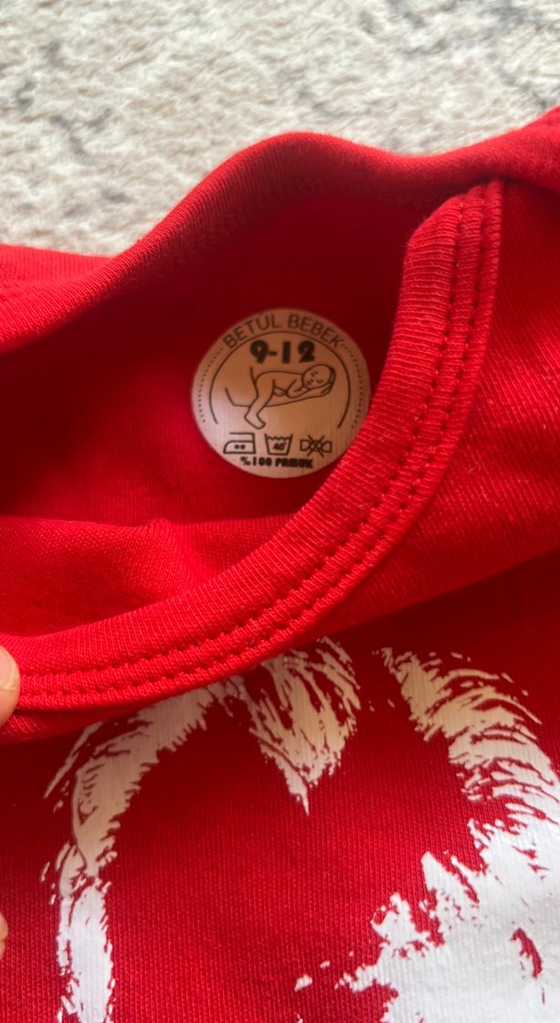 Kırmızı Erkek Bebek Kısa Kollu Çıtçıtlı Body - Görsel 2