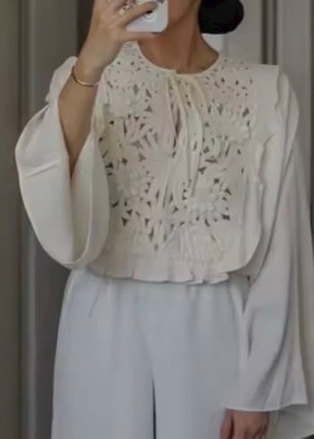 H&M H&M İşlemeli Bluz