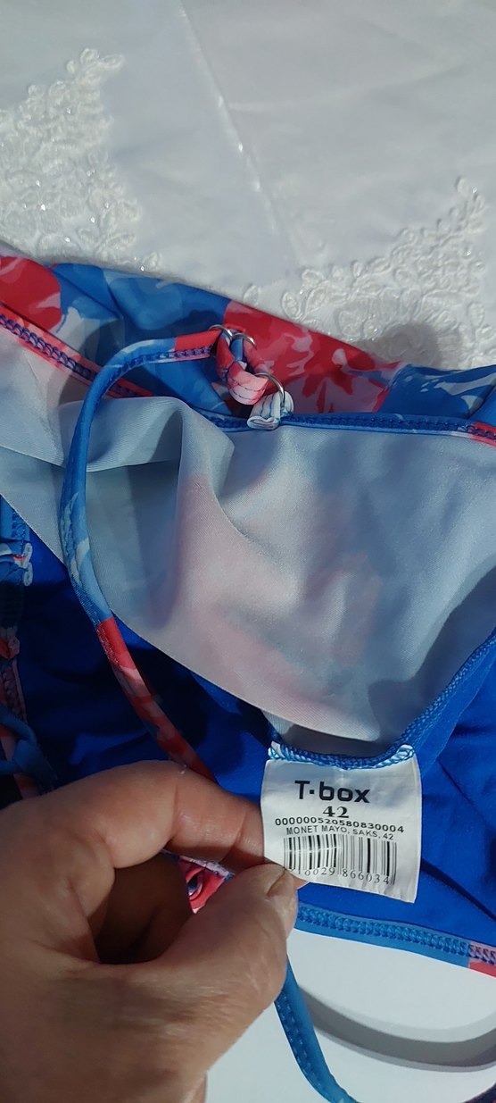 Mavi Çiçekli Renkli Mini Mayo - Görsel 3