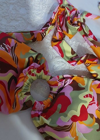 Renkli Bohem Mini Askılı Bikini Üstü - Görsel 2