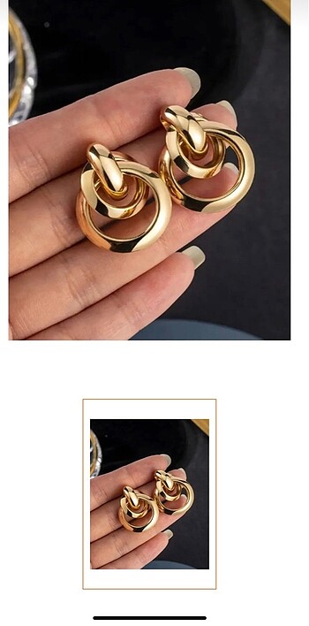 Kadın Lüx Gold Küpe