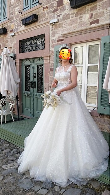 38 Beden beyaz Renk Gelinlik