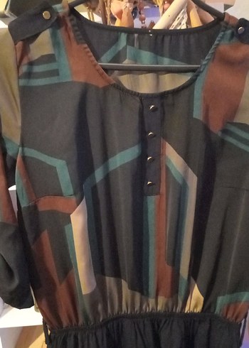 Bohem Çok Renkli Uzun Salaş Elbise - Görsel 4