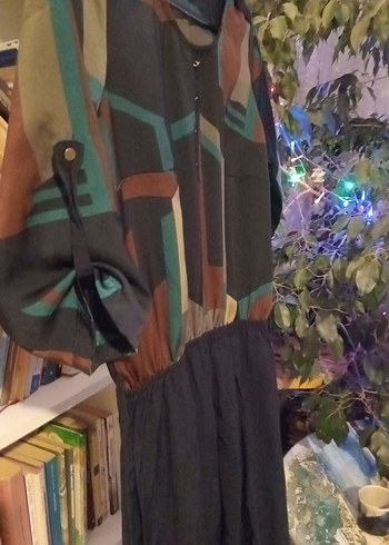 Bohem Çok Renkli Uzun Salaş Elbise - Görsel 3