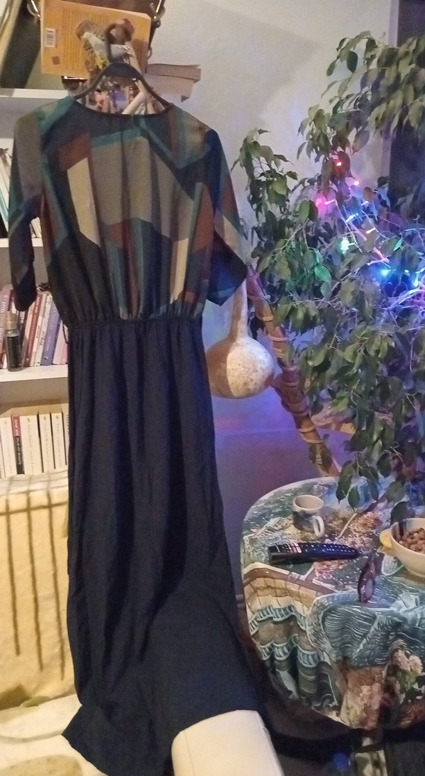 Bohem Çok Renkli Uzun Salaş Elbise - Görsel 5