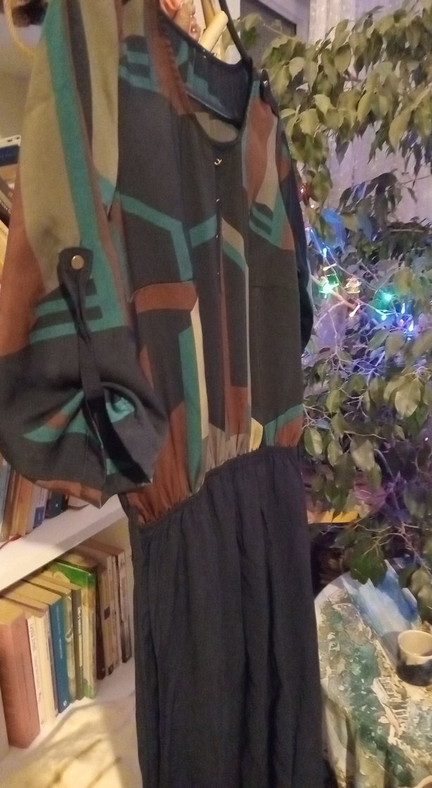 Bohem Çok Renkli Uzun Salaş Elbise - Görsel 3