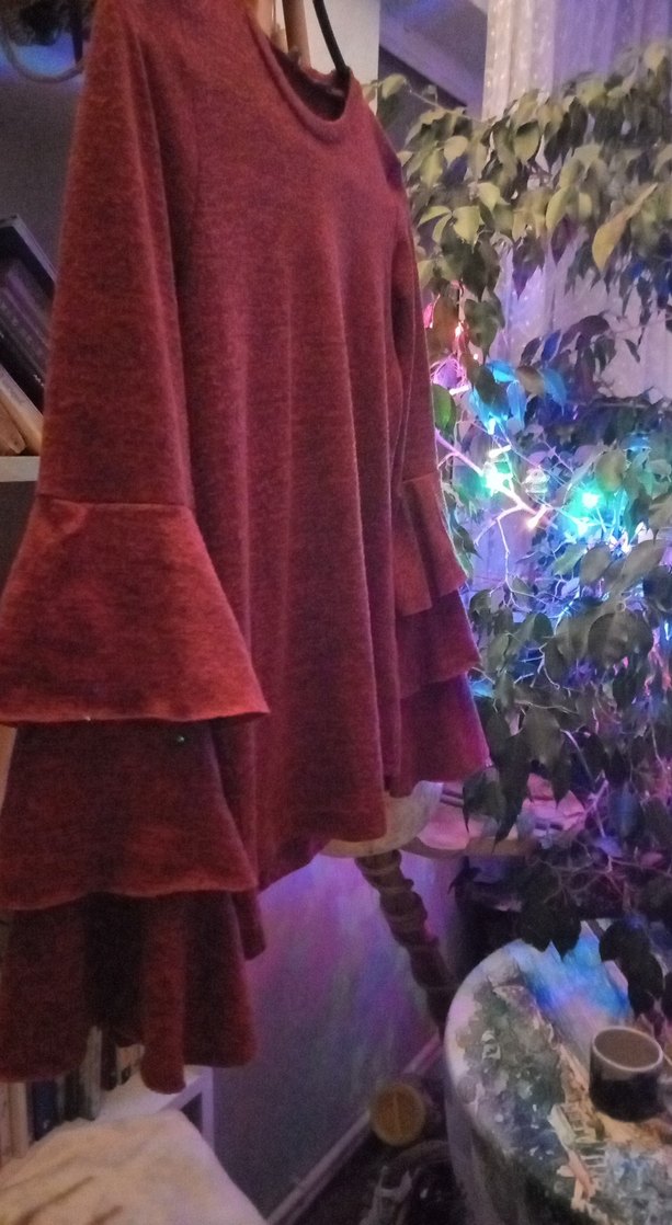 Bordo ispanyol Fırfırlı fakir Kollu Bluz - Görsel 2