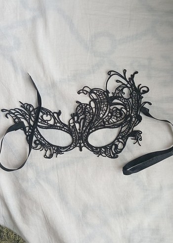 Dantel Detaylı Siyah Gotik  Maske - Görsel 2
