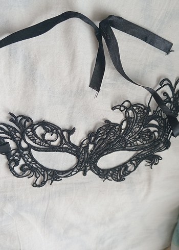 Dantel Detaylı Siyah Gotik  Maske - Görsel 3