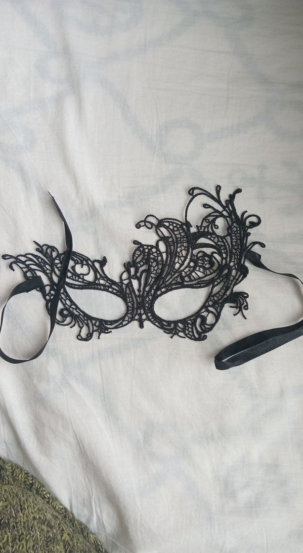 Dantel Detaylı Siyah Gotik  Maske - Görsel 2