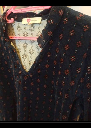 Lacivert Puantiyeli kadifemsi kumaş pamuklu - Görsel 2