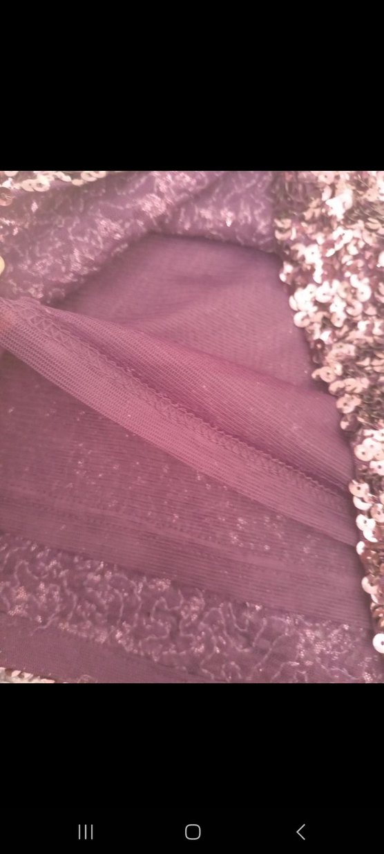 Bordo Payetli V Yaka Midi Abiye Elbise - Görsel 4