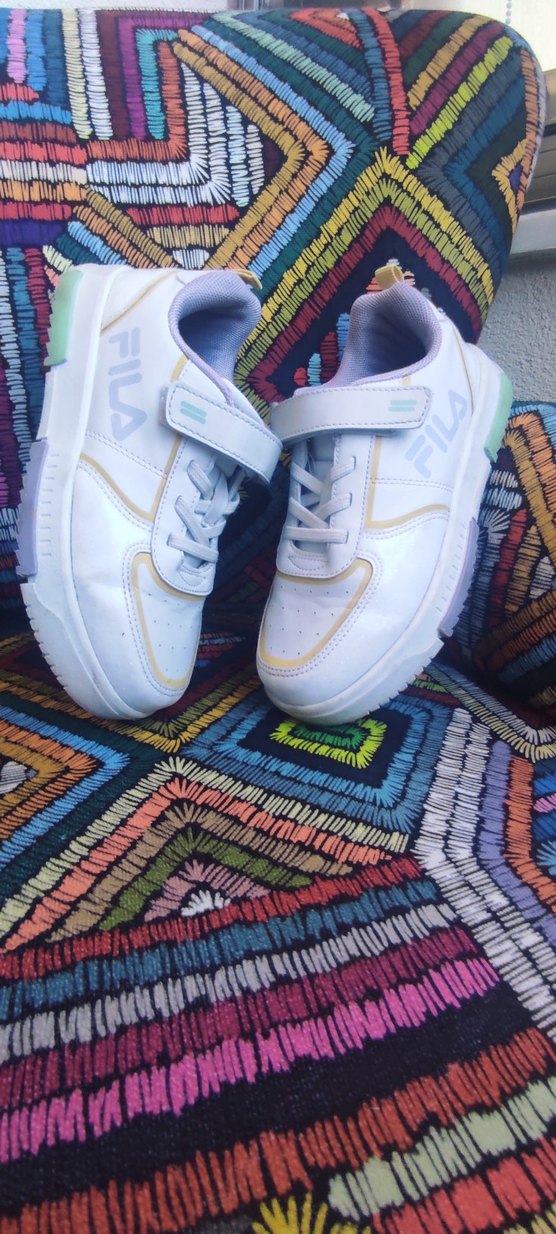 Beyaz Kız Çocuk Bağcıklı FILA spor ayakkabı - Görsel 4