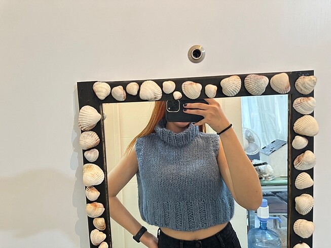 Trendyol & Milla trendyolmilla mavi crop kazak
