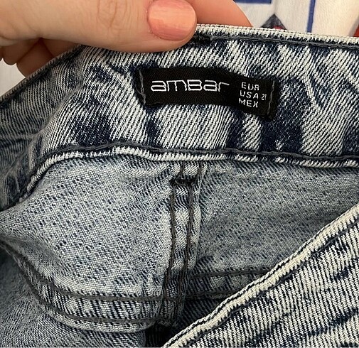 27 Beden mavi Renk ambar yırtıklı kot pantolon jean
