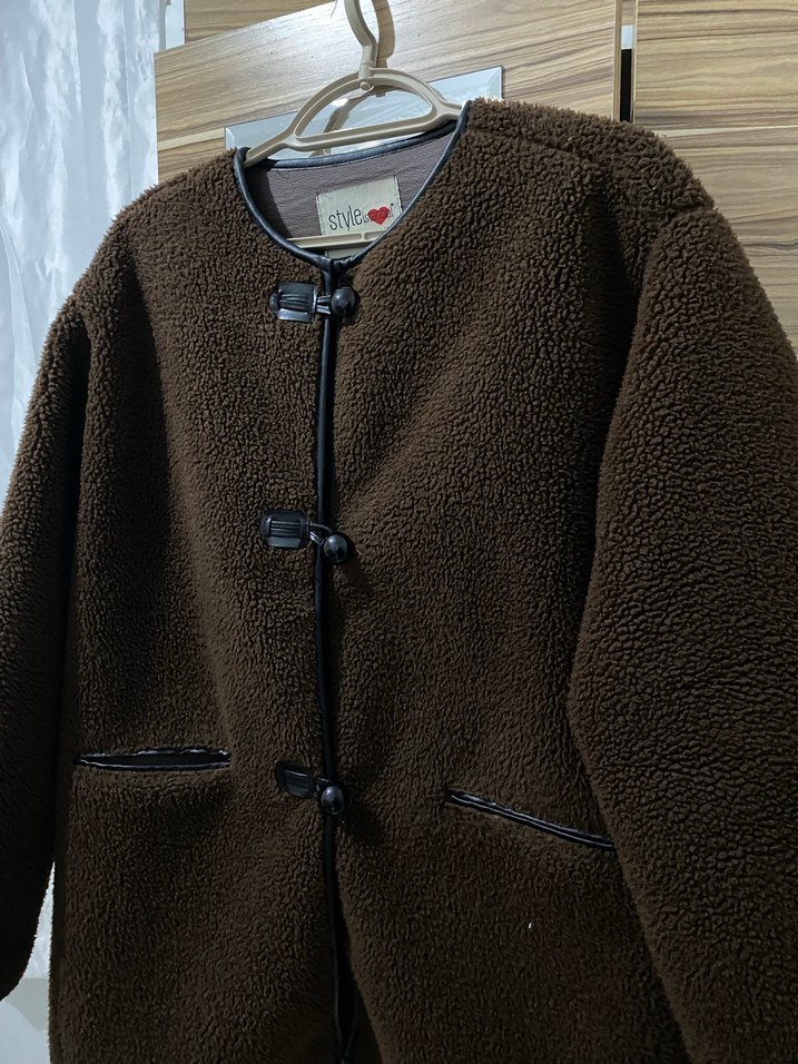 Kahverengi, Kürklü,  kadın Ceket - Görsel 2