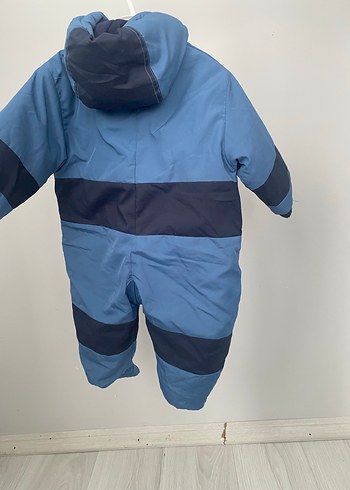 Erkek kız Bebek Mavi Kapüşonlu Tulum - Görsel 2