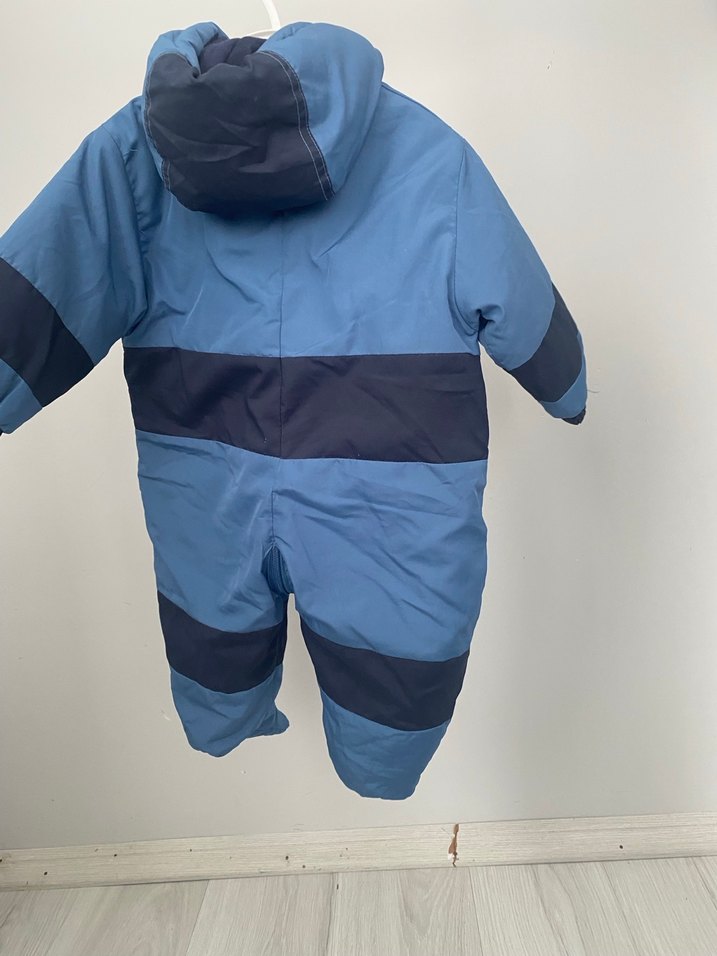 Erkek kız Bebek Mavi Kapüşonlu Tulum - Görsel 2