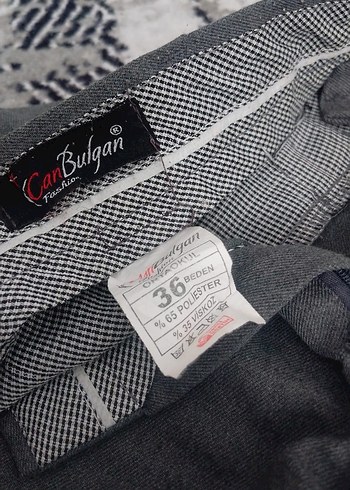 Gri Düğmeli Kumaş  okul Pantolou - Görsel 2