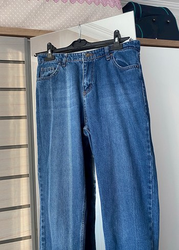 Trendyol & Milla Mavi Düğmeli Kadın Midi Boy Bol Kesim Kot Pantolon