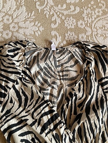 s Beden Mango Zebra Desenli Elbise