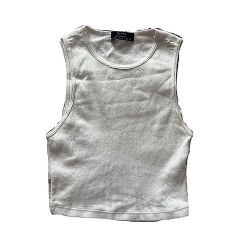 Bershka Beyaz Crop Tank Top