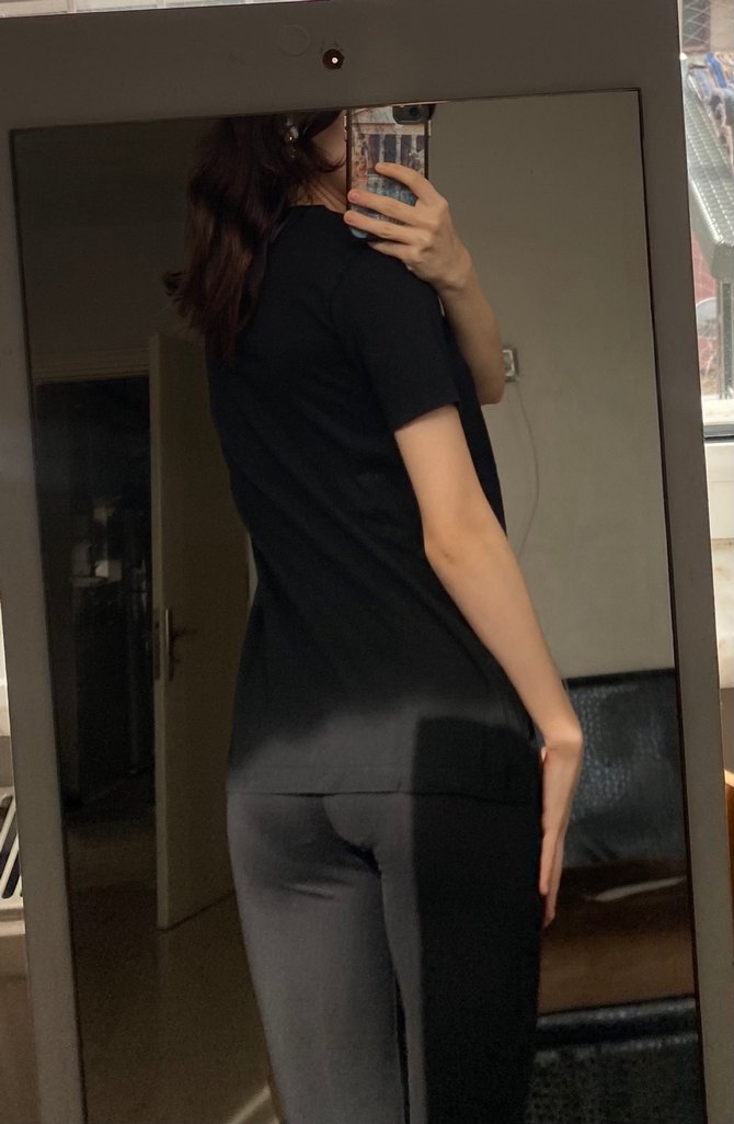 Siyah Kadın Kısa Kollu Tişört - Görsel 2