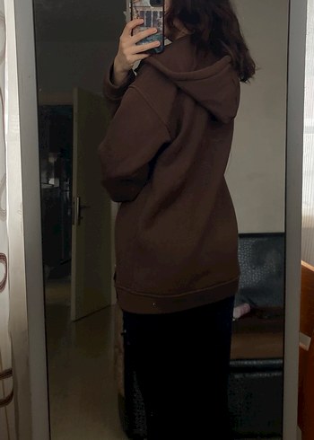 Kadın Kahverengi Fermuarlı Sweatshirt - Görsel 2