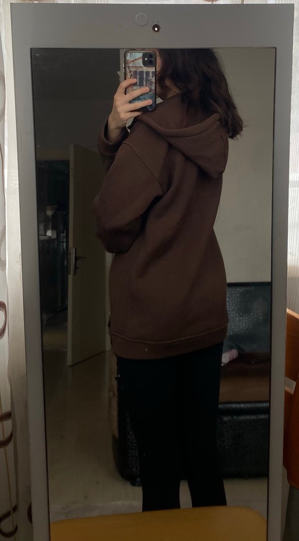 Kadın Kahverengi Fermuarlı Sweatshirt - Görsel 2