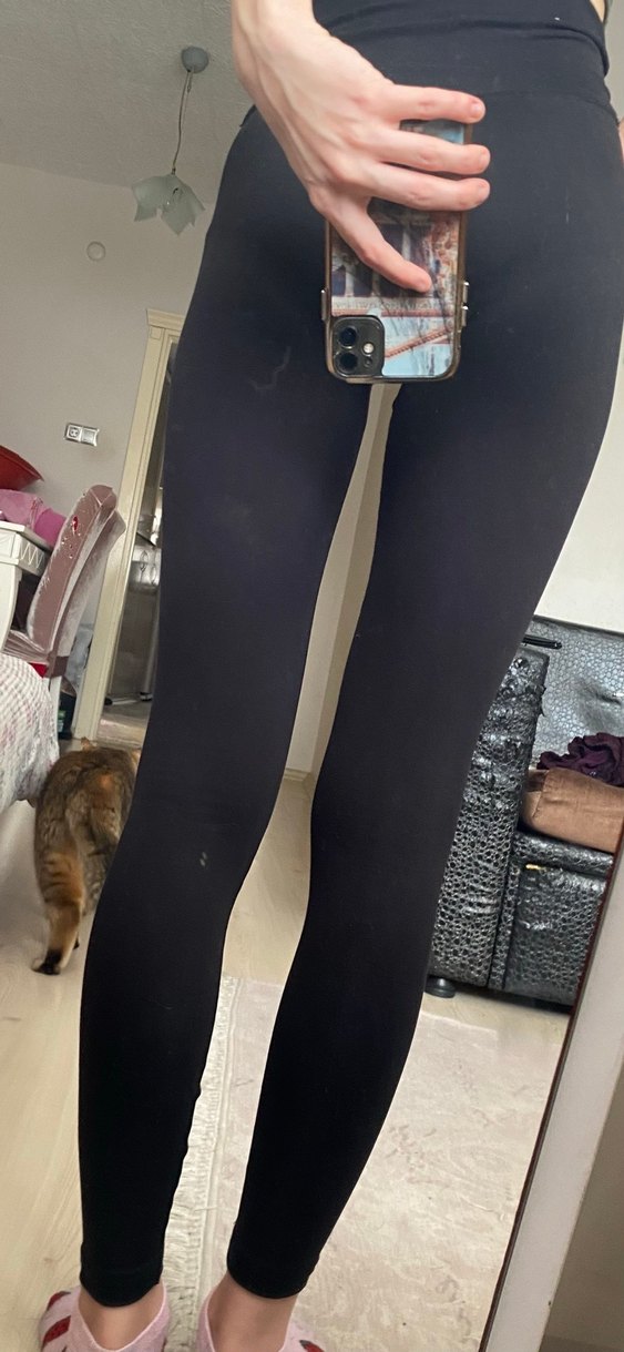 Siyah Kadın Midi Tayt - Görsel 2