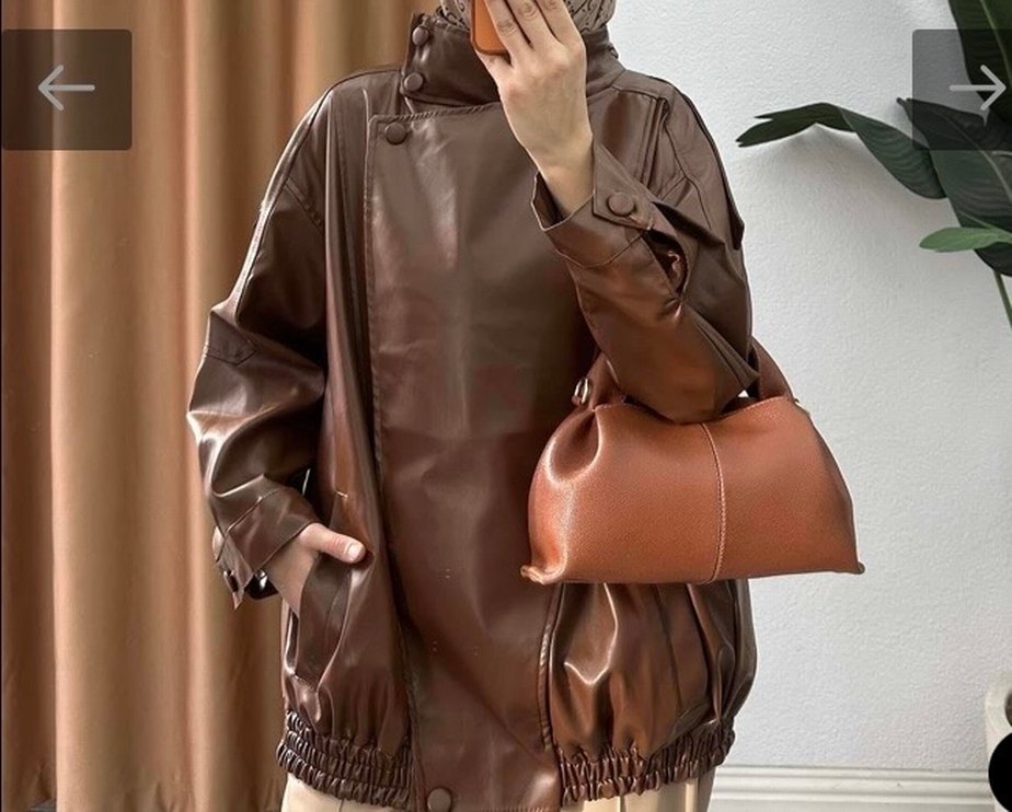 Kadın Kahverengi suni deri - Görsel 2