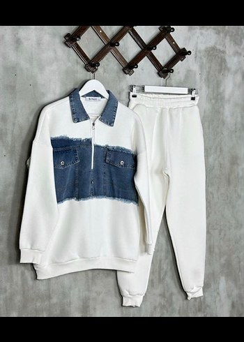 Kot Detaylı Eşofman Takımı - Görsel 2