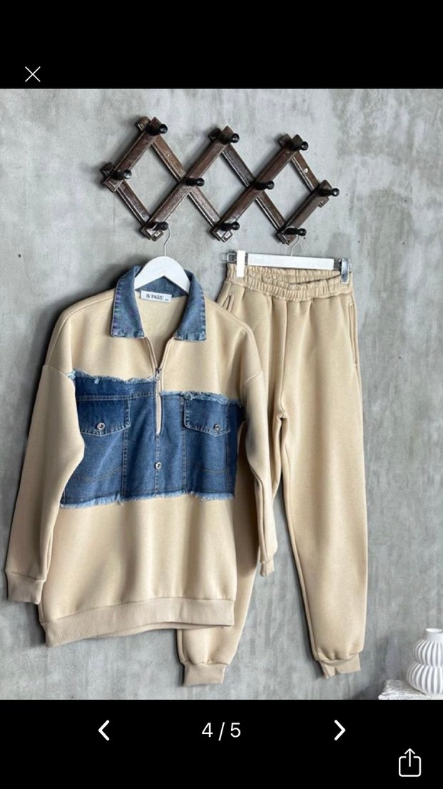 Kot Detaylı Eşofman Takımı - Görsel 4