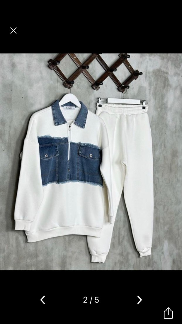 Kot Detaylı Eşofman Takımı - Görsel 2