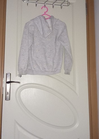 Kız Çocuk Gri Fermuarlı Sweatshirt - Görsel 2