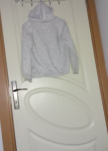 Kız Çocuk Gri Fermuarlı Sweatshirt - Görsel 4