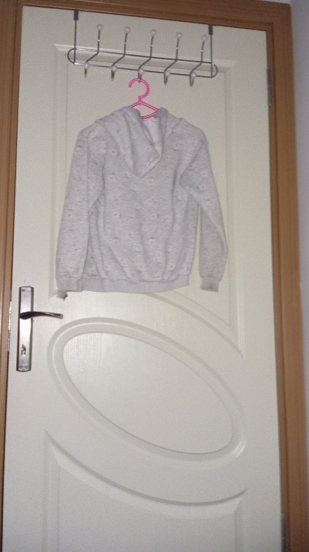 Kız Çocuk Gri Fermuarlı Sweatshirt - Görsel 2