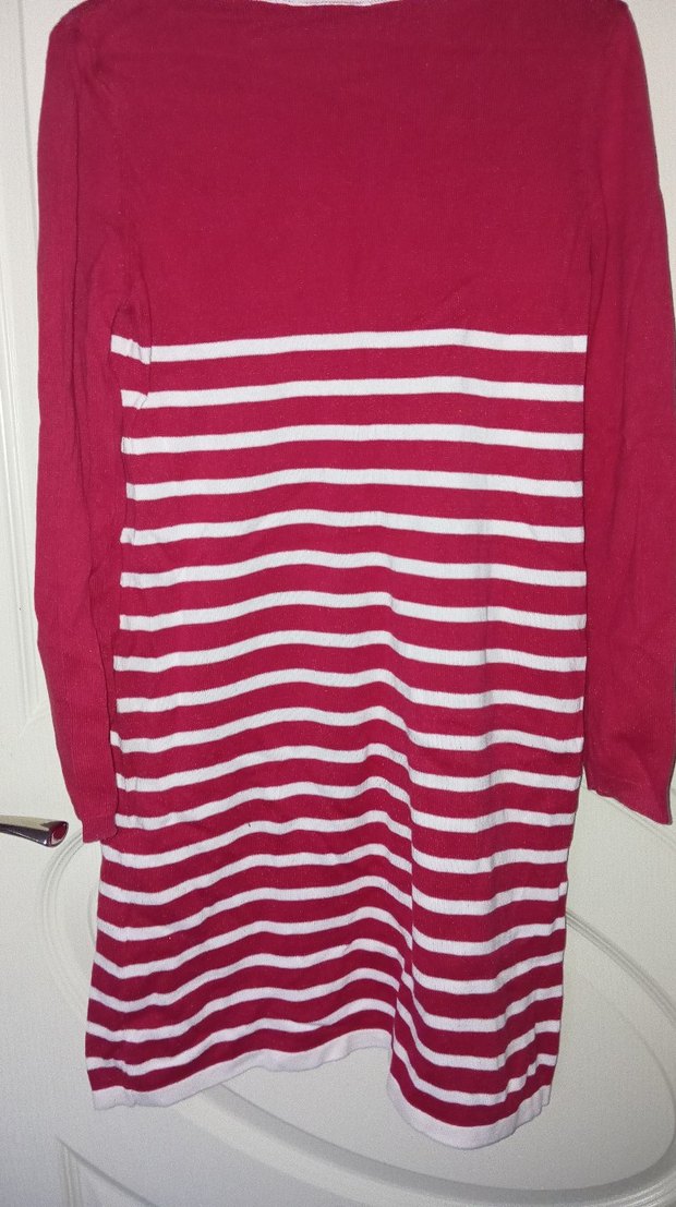 Kız Çocuk Çizgili Uzun Kollu Triko Elbise - Görsel 3